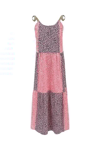 Robe longue Aylin - Noir et rouge