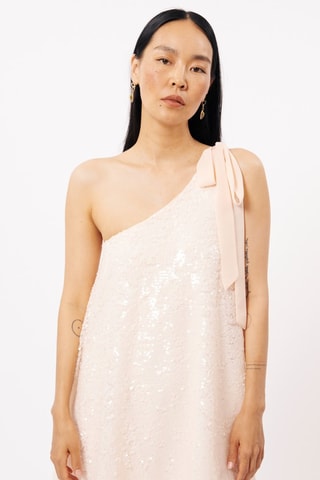 Robe asymétrique Ariane - Rose poudré