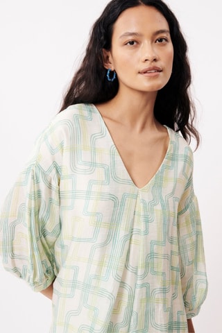 Robe droite en lin Sara - Vert clair