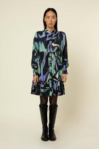 Robe chemise Kym - Bleu marine et violet