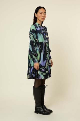 Robe chemise Kym - Bleu marine et violet