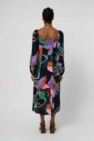 Robe chemise Jenine - Noir et violet