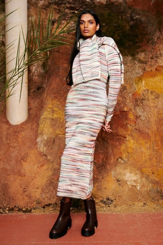 Robe pull Yuksel - Rose et vert d’eau