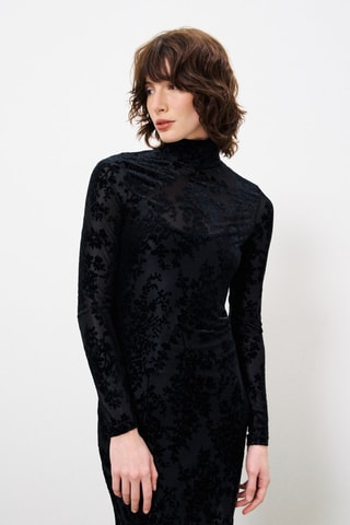 Robe longue en velours Edese - Noir