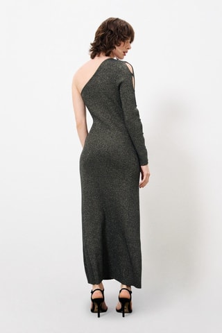 Robe asymétrique Adnise - Noir et argenté