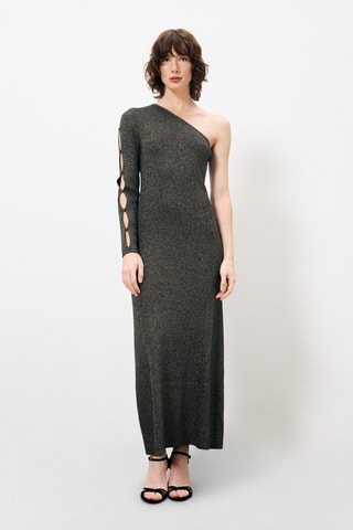 Robe asymétrique Adnise - Noir et argenté