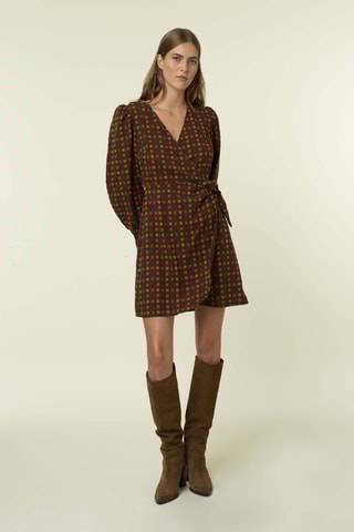 Robe portefeuille Bakhta - Marron foncé et rouge