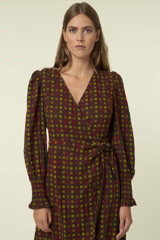 Robe portefeuille Bakhta - Marron foncé et rouge