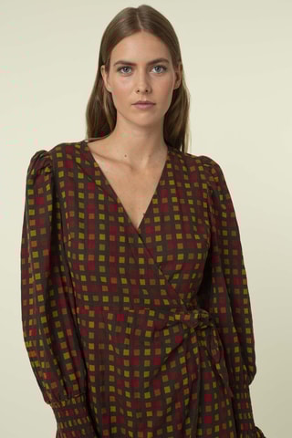 Robe portefeuille Bakhta - Marron foncé et rouge