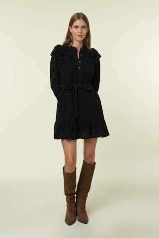 Robe patineuse en dentelle Charleene - Noir