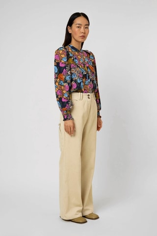 Chemisier Lyane - Bleu marine et rose