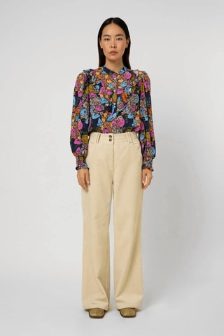 Chemisier Lyane - Bleu marine et rose