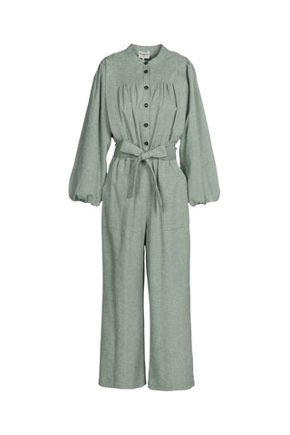 Combinaison en lin Gerta - Vert d'eau chiné