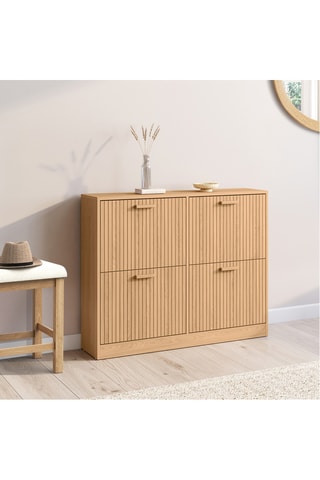 Scarpiera 4 sportelli Faustine - 100 x 23,5 x 80 cm