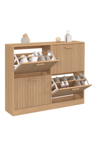 Scarpiera 4 sportelli Faustine - 100 x 23,5 x 80 cm