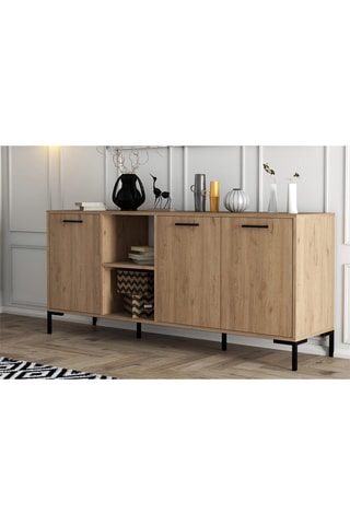 Buffet 3 portes Imitation bois - 180 x 80 x 45 cm