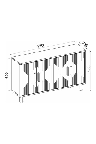 Console 4 portes Roger - 120 x 73,6 x 29,6 cm
