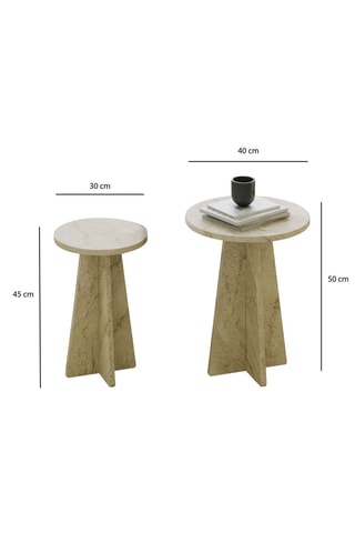 2 Tables d'appoint - 40 x 50 / 30 x 45 cm