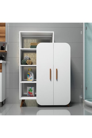 Bibliothèque et armoire intégrée 2 portes - 90 x 140 x 32 cm