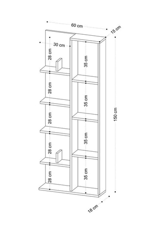 Bibliothèque - 60 x 150 x 18 cm