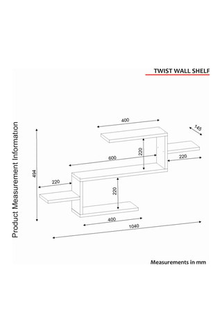 Etagère murale Twist - 104 x 49,4 x 14,5 cm
