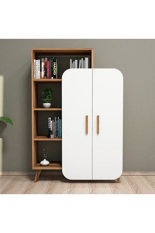 Bibliothèque et armoire intégrée 2 portes Form  - 90 x 140 x 32 cm