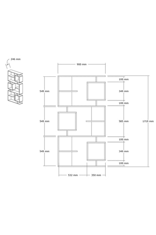Bibliothèque - 90 x 171,9 x 24,6 cm