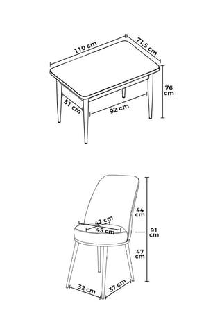 Ensemble de salle à manger - 5 pièces