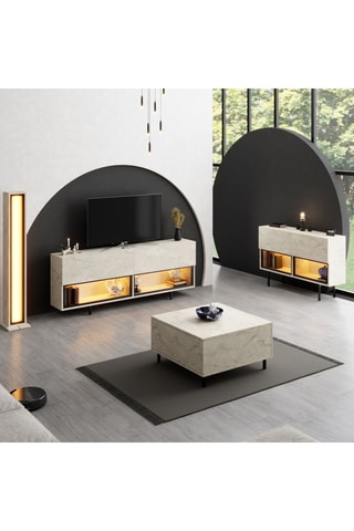 Meuble TV 2 portes Ekol Down - 180 x 32 x 67 cm