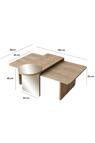 Table basse Luna 2 - 105 x 82 x 40 cm