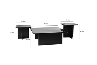 3 tables gigognes - Noir