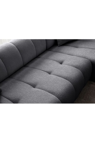 Canapé d'angle droit en charme Petra - Gris foncé - 3 places