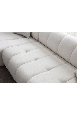Canapé d'angle gauche en charme Petra - Blanc - 3 places