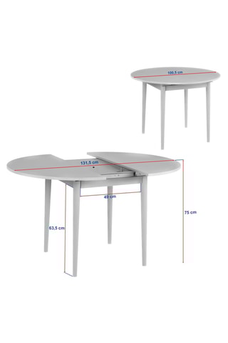 Table à manger Viona - 75 x 131,5 x 100,5 cm