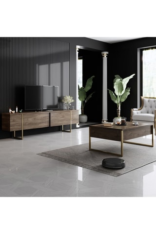 Meuble TV 2 portes et table basse - 180 x 50 x 30 cm