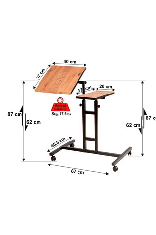 Bureau nomade réglable - 58 x 45,5 x 62-87 cm