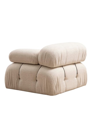 Canapé d’angle droit modulable Bubble - Crème - 4 places - Revêtement en tissu