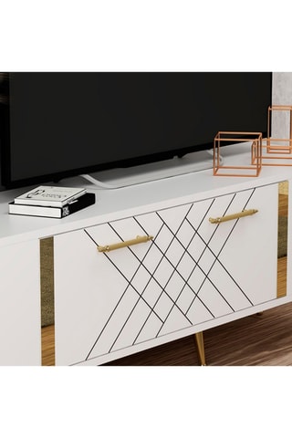 Meuble TV 1 abattant Detas - 150 x 48 x 35 cm