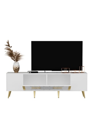Meuble TV 1 abattant Detas - 150 x 48 x 35 cm