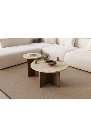 2 Tables basses rondes - 70 x 40 cm et 40 x 47 cm