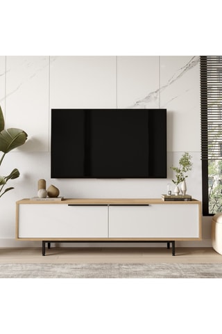 Meuble TV 2 abattants - 160 x 35,5 x 33,1 cm