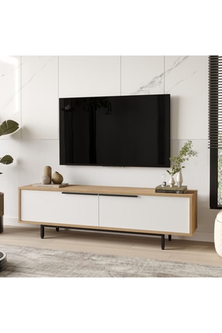 Meuble TV 2 abattants - 160 x 35,5 x 33,1 cm