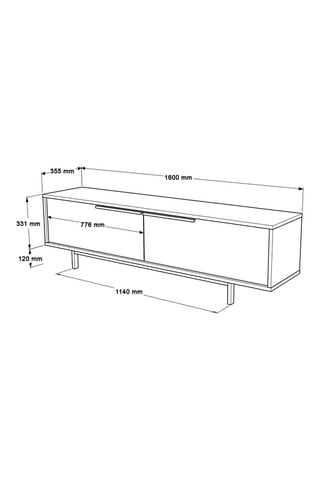 Meuble TV 2 abattants - 160 x 35,5 x 33,1 cm