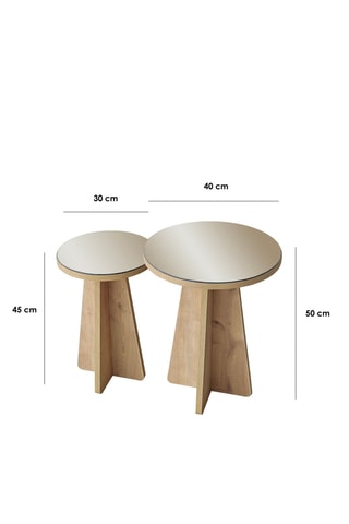 2 tables basses - 50 x 40 et 45 x 30 cm