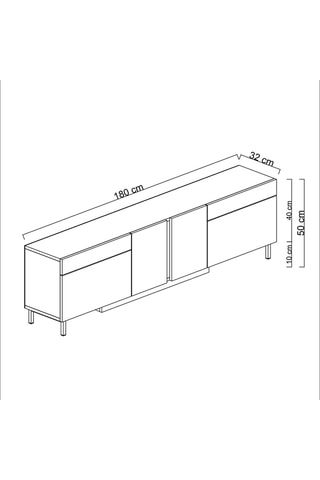 Meuble TV 2 abattants - 180 x 50 x 32 cm