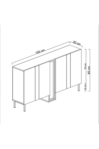 Console 4 portes - 155 x 32 x 85 cm