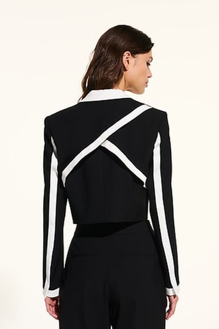 Veste courte en laine - Noir