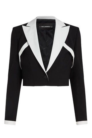 Veste courte en laine - Noir