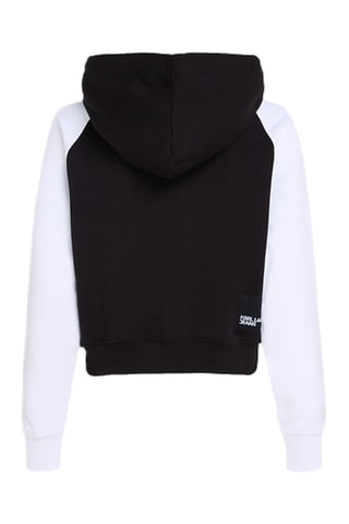Sweat à capuche en coton biologique - Noir et blanc