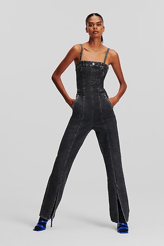 Combinaison en jean en coton biologique - Gris